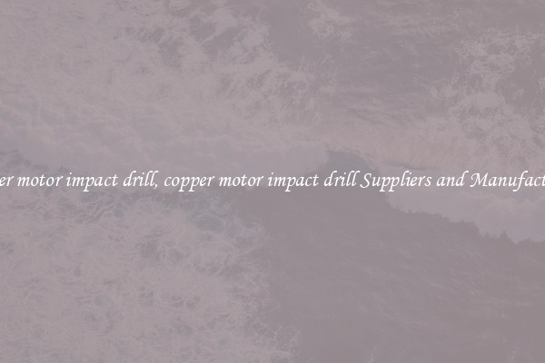 copper motor impact drill, copper motor impact drill Suppliers and Manufacturers