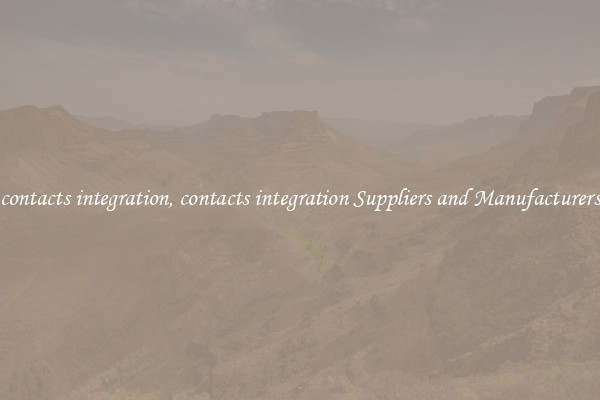 contacts integration, contacts integration Suppliers and Manufacturers