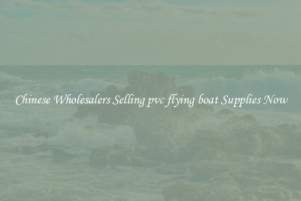 Chinese Wholesalers Selling pvc flying boat Supplies Now