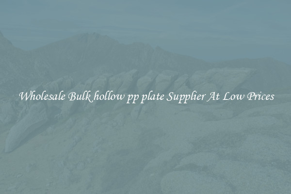 Wholesale Bulk hollow pp plate Supplier At Low Prices
