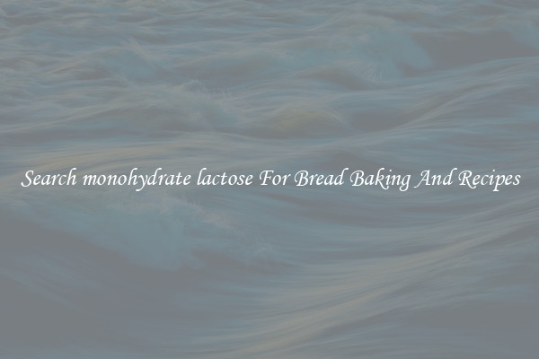 Search monohydrate lactose For Bread Baking And Recipes